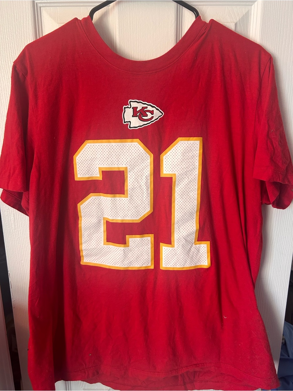 Nike Red Kansas City Chiefs #21 Short Sleeve Tee - Trent McDuffie